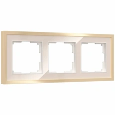 Изображение Рамка на 3 поста Baguette (айвори/латунь) W0032851